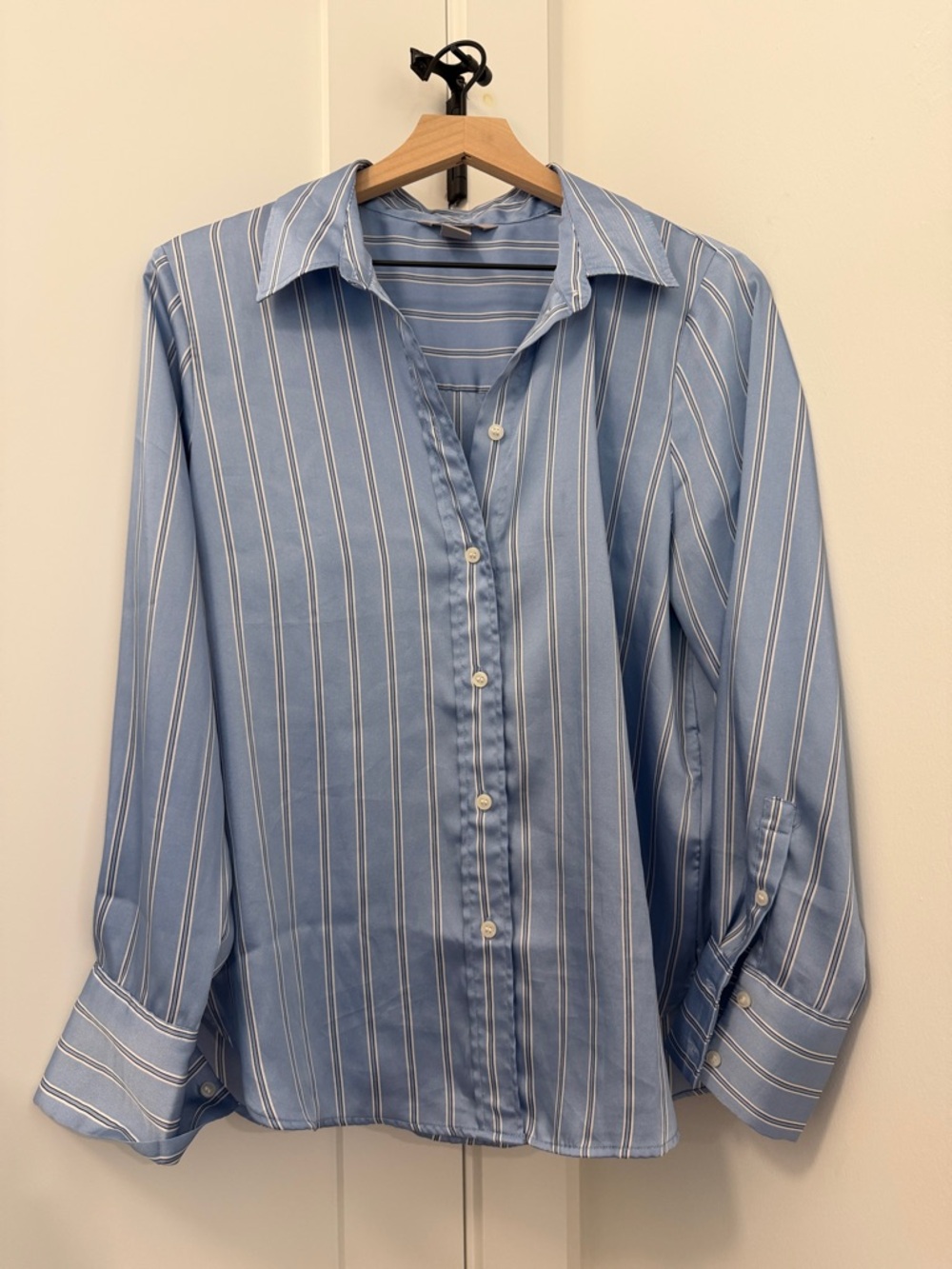 Light Blue Striped Women’s Button-Down Shirt